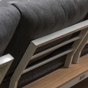 Preview: EXOTAN® Design Gartenlounge Set La Vida Teak Weiss inkl. Kissen Grau